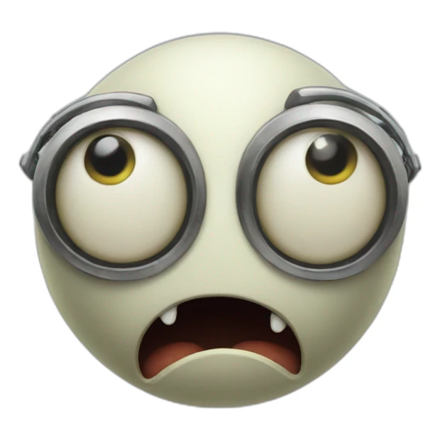 bug-eyed face of shock sticker