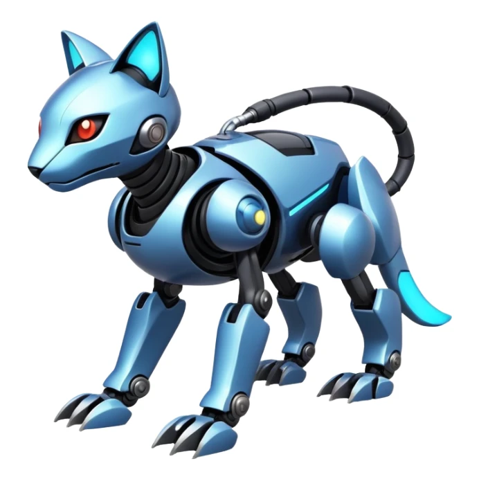  exotic cyber-Protogen-Fakémon-Pokémon-Vernid-robot-feline-creature sticker