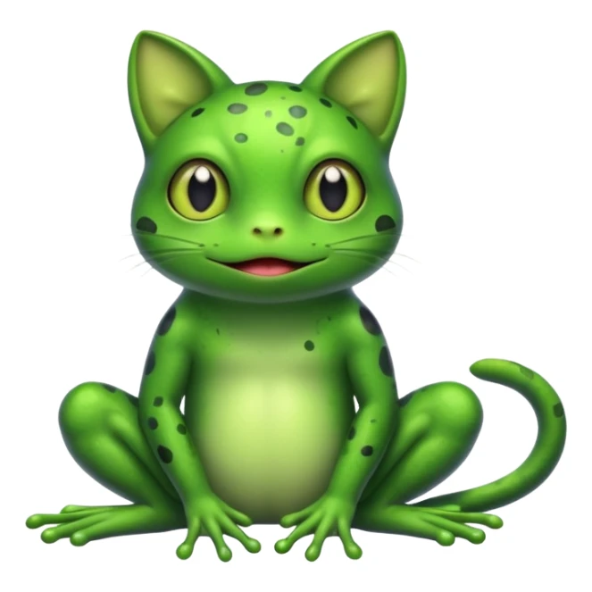 Create frog with the body of cat sticker