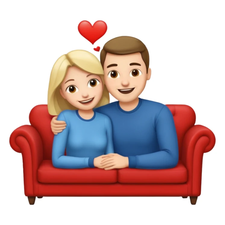 Man and woman making out on couch sticker