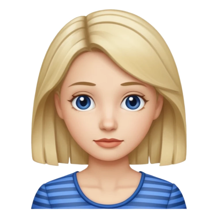 woman with blue Striped Shirt not a t shirt sticker