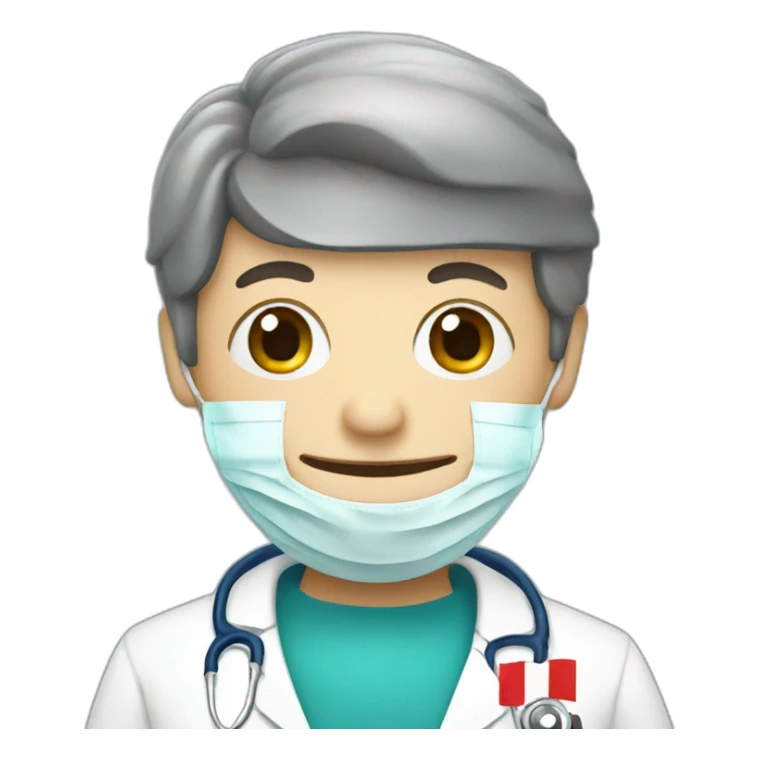 doctor with french flag sticker