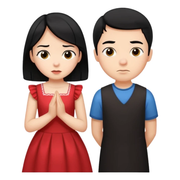 girl black hair ignore boy sticker