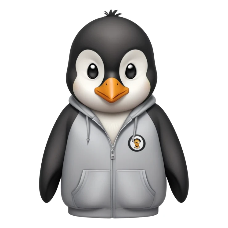 head and shoulders portrait of a friendly anthropomorphised penguin wearing a mafia-style tracksuit, soprano vibe, angry, confident scheming expression sticker