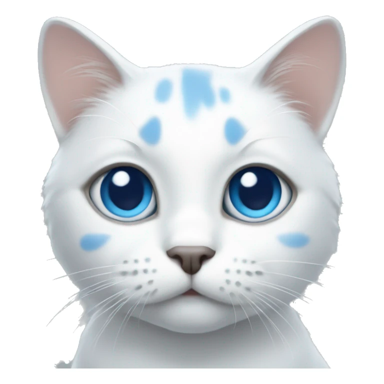 White cats with grey spots and blue eyes  sticker