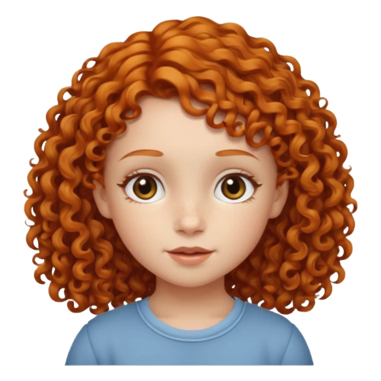 girl child with ginger curly hair sticker