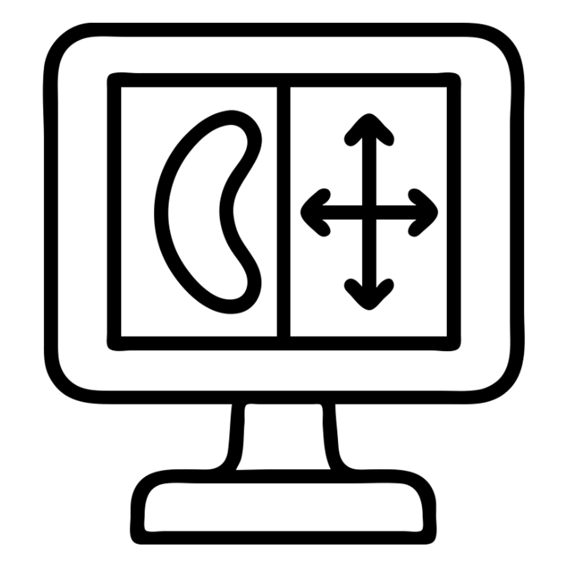 mpr reconstruction icon, simple medical imaging symbol sticker