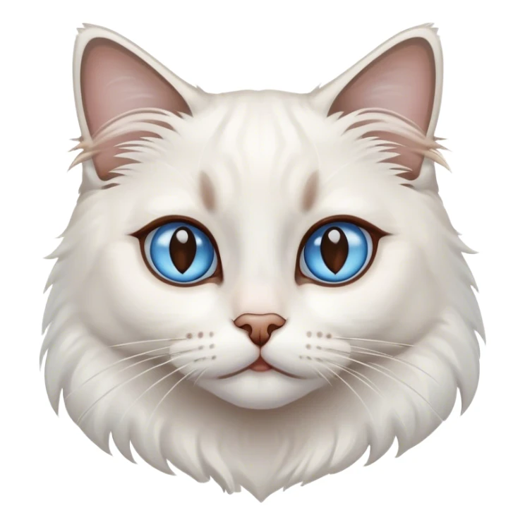 White ragdoll cat with a brown patch on her right eye and has blue eyes sticker