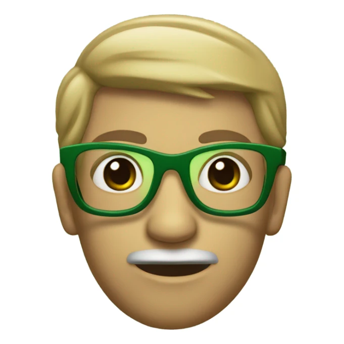 Chico con gafas con piel clarita y ojos verdes sticker