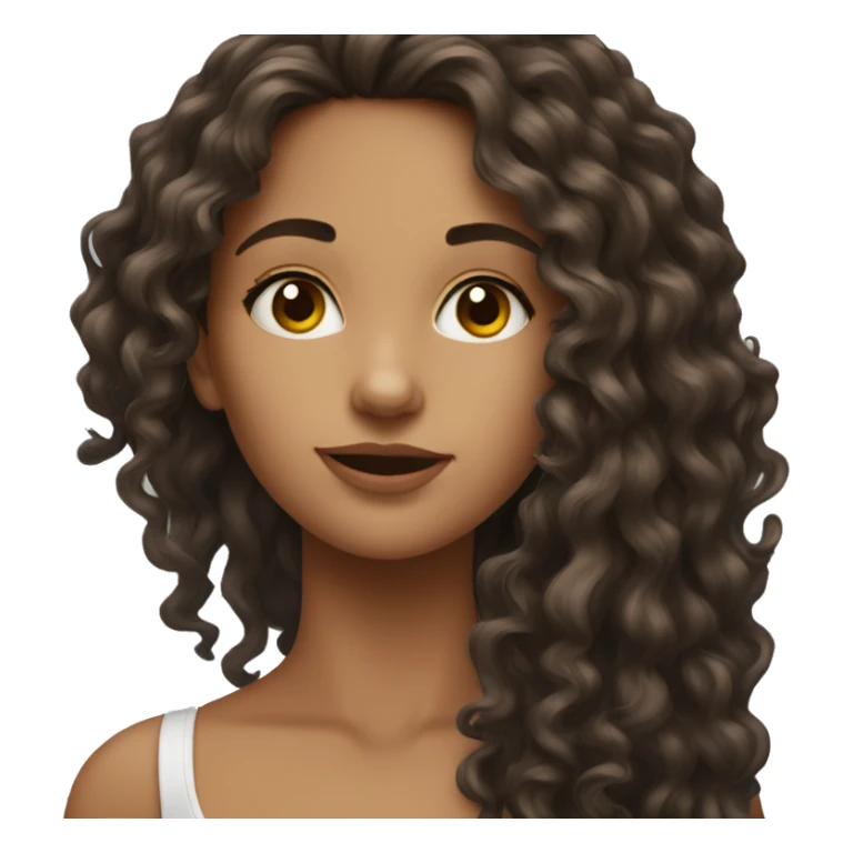 A long curly brunette girl  sticker