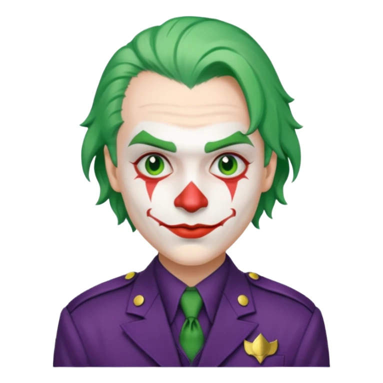 a joker dressed in an officer's uniform sticker