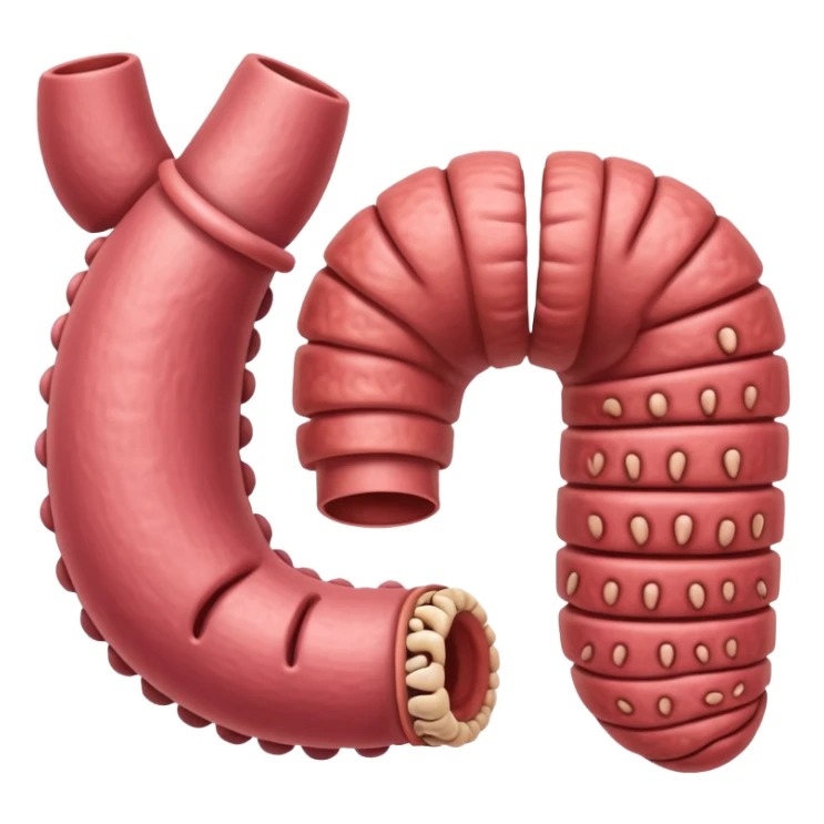 Create the small intestine and the large intestine sticker