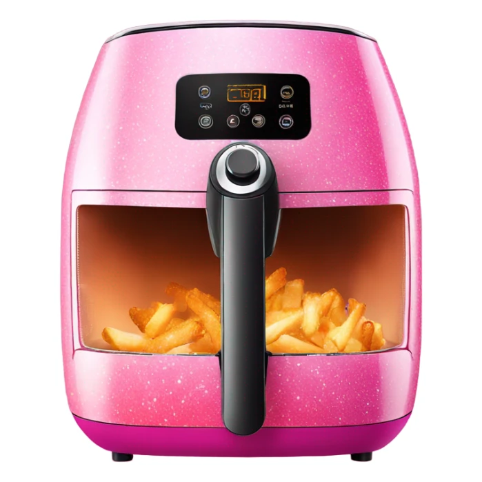 Pink ombre air fryer with glitter sticker