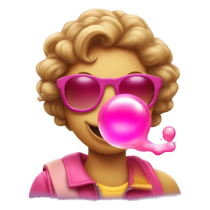 A smiley face blowing bubble gum with Oakley sunglasses on sticker