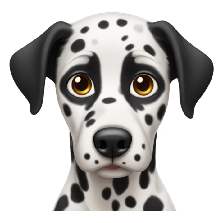 a Dalmatian with brown eyes and all black ears sticker