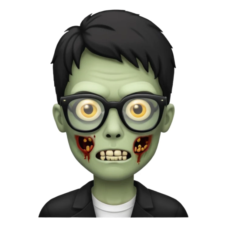 zombie with black glasses sticker
