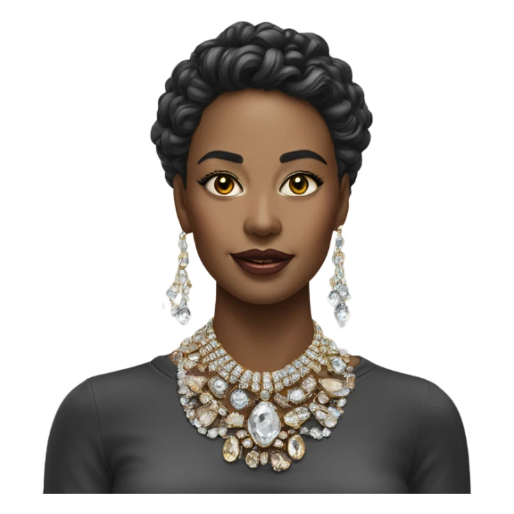 Hyper Realistic beautiful lady wearing expensive jewelry sticker