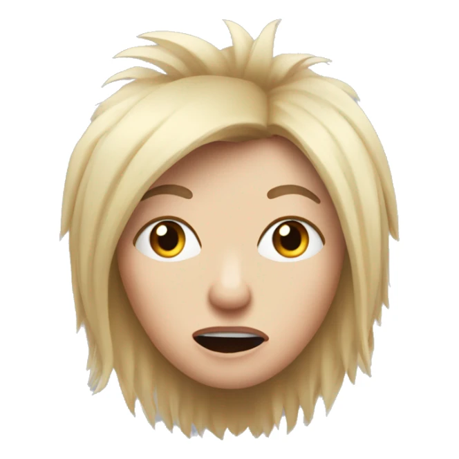 Porcupine woman looking shocked static blonde hair sticker