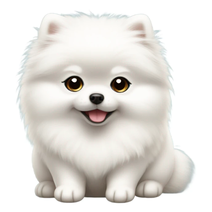 Cute chubby white baby pomeranian  sticker