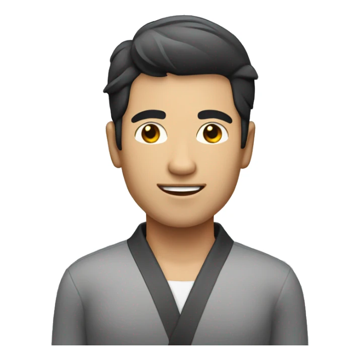  massage men white with black medium hair  sticker