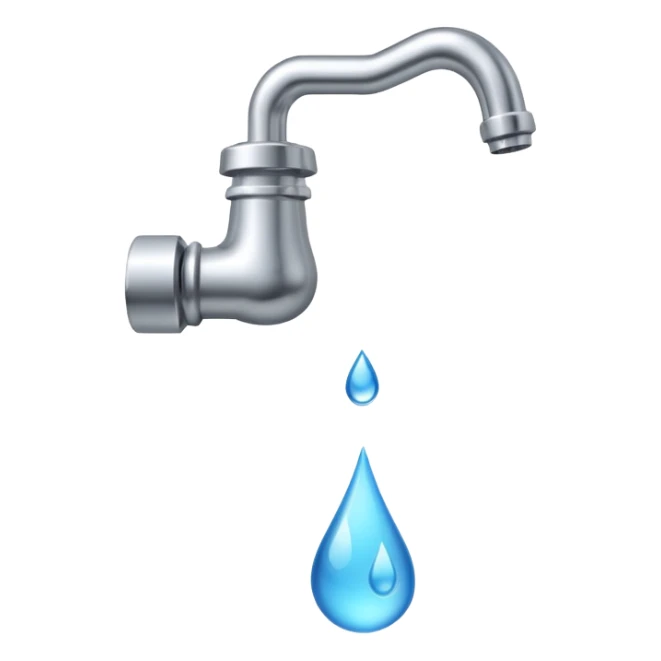 a faucet with a water droplet at the end sticker