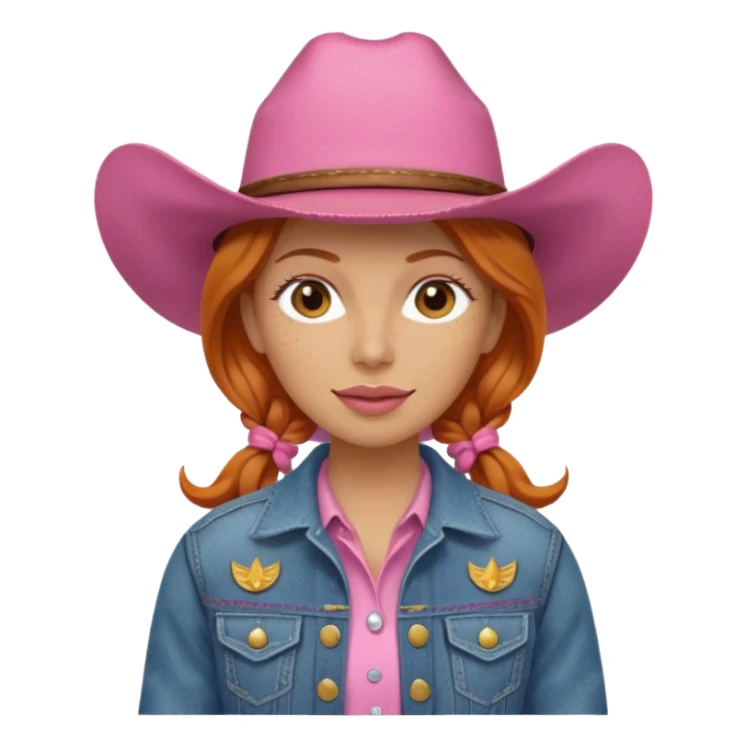 ginger cowgirl with pink hat sticker