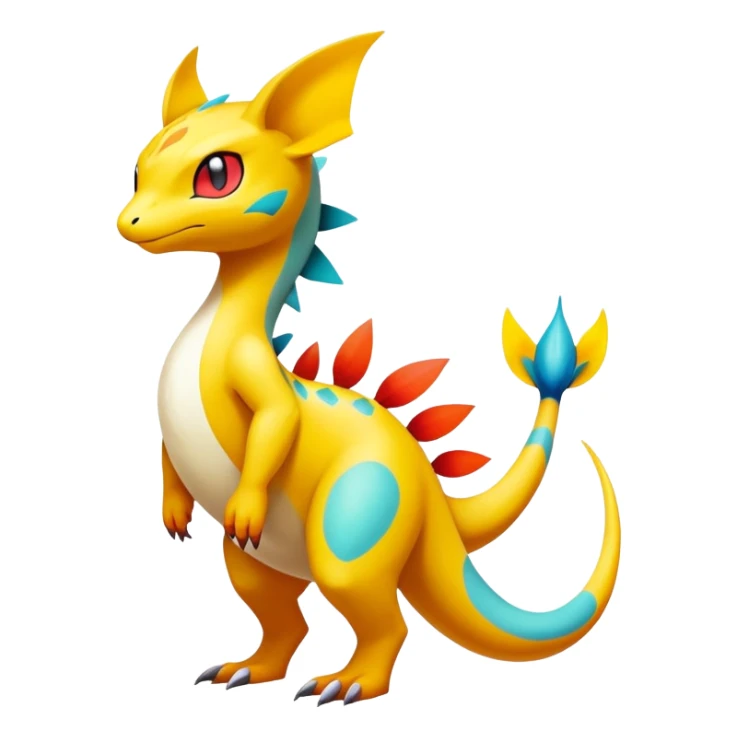 exotic fantasy-creature-Fakémon-Pokémon, full body, with random markings sticker