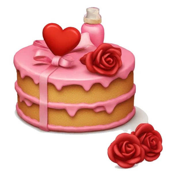 vintage valentine’s day cake sticker