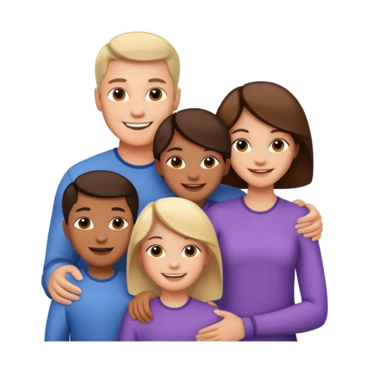 family posing for photo sticker