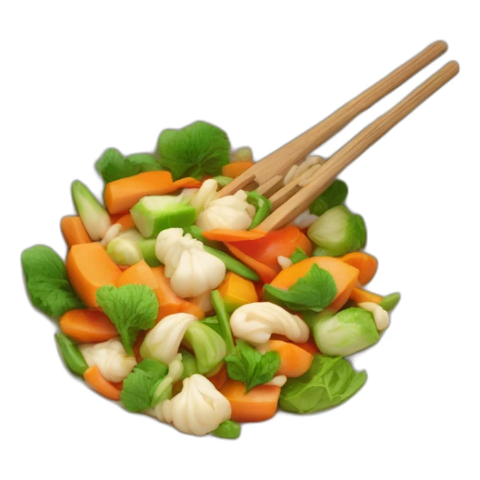 poelée de légumes dans un wok sticker