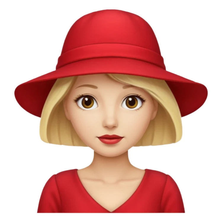 blonde woman wear red hat and dress sticker
