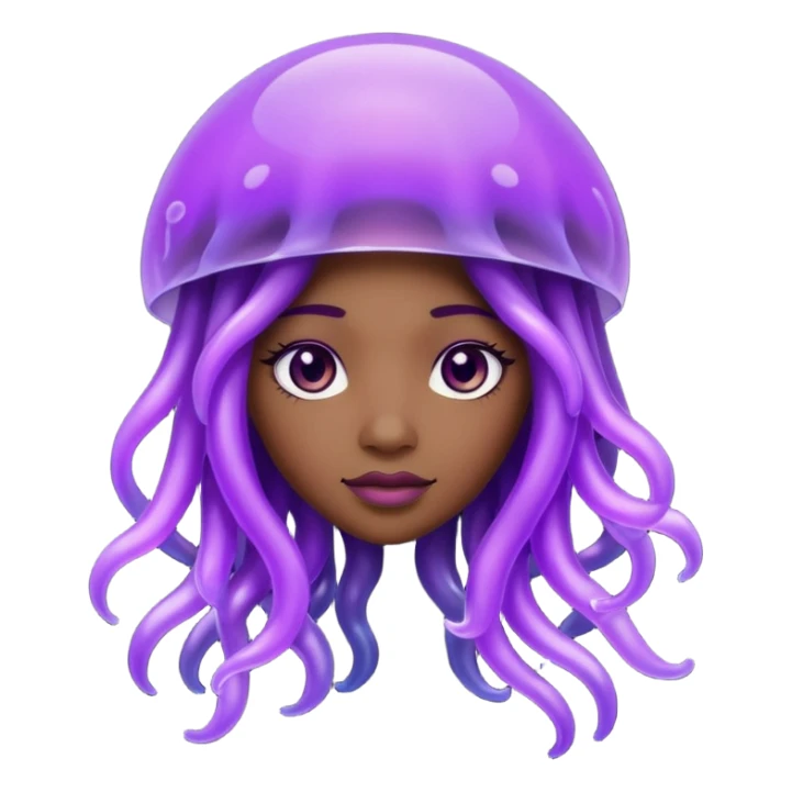  Black female purple Jellyfish character sticker