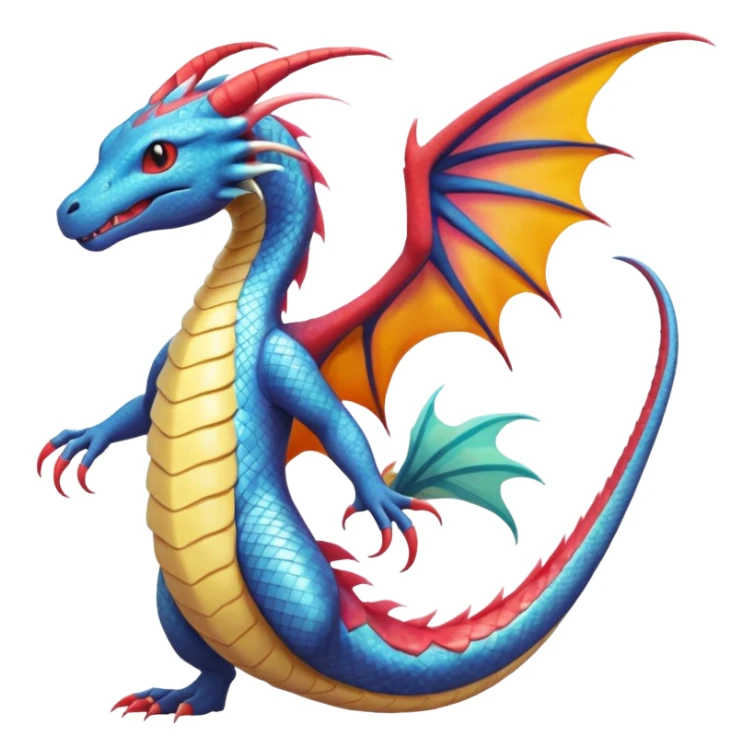 Salandit-Milotic-Dragonite-Fakémon-hybrid-creature (full body)  sticker