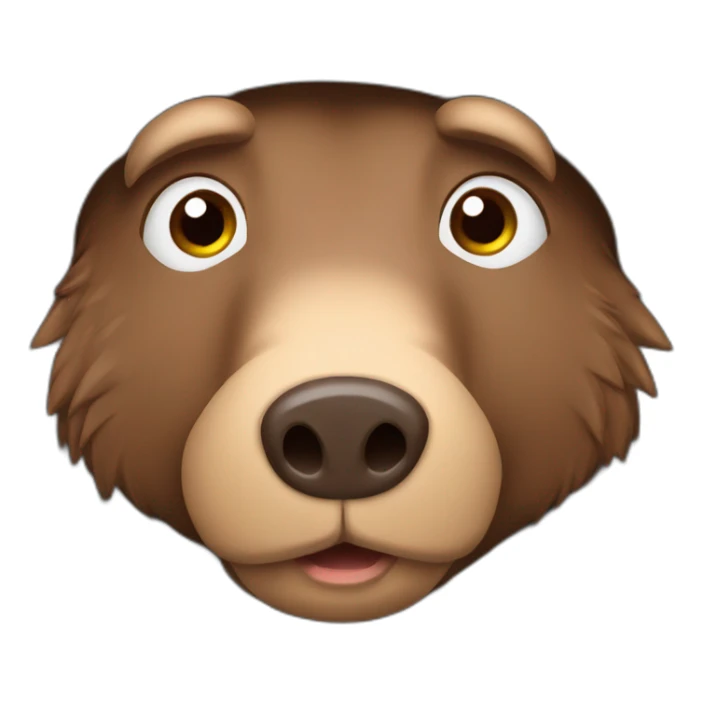 Bored brown boar in a black winter hat and black jacket sticker