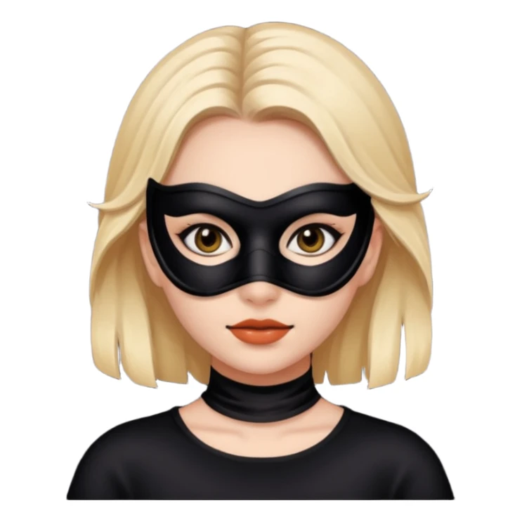 girl with black mask sticker