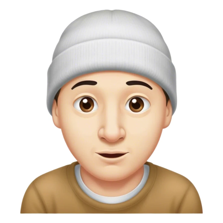 guy with huge nose on his face with a beanie hat on and has double chins sticker