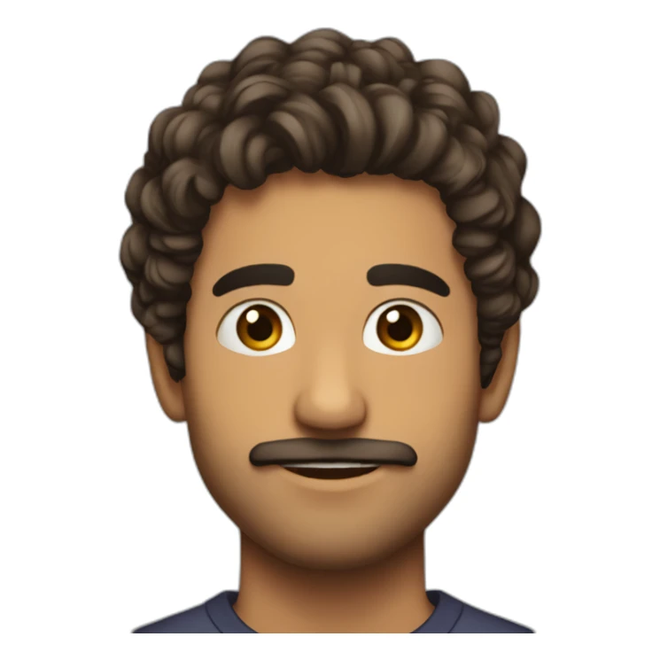 Vineet dixit no mustache soft hair not curly but not straight sticker