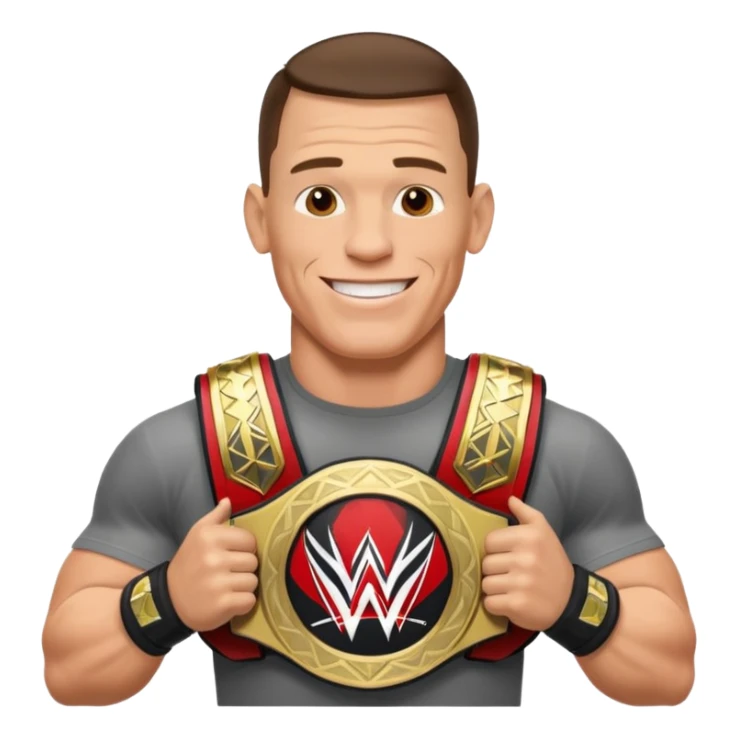 John Cena with wwe championship  sticker