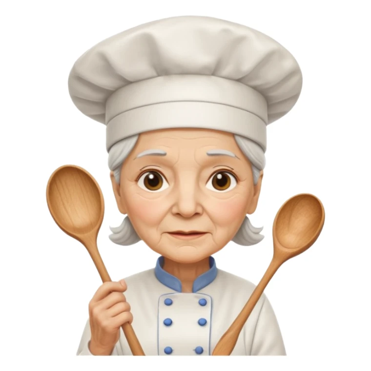 woman old chef with spoon sticker