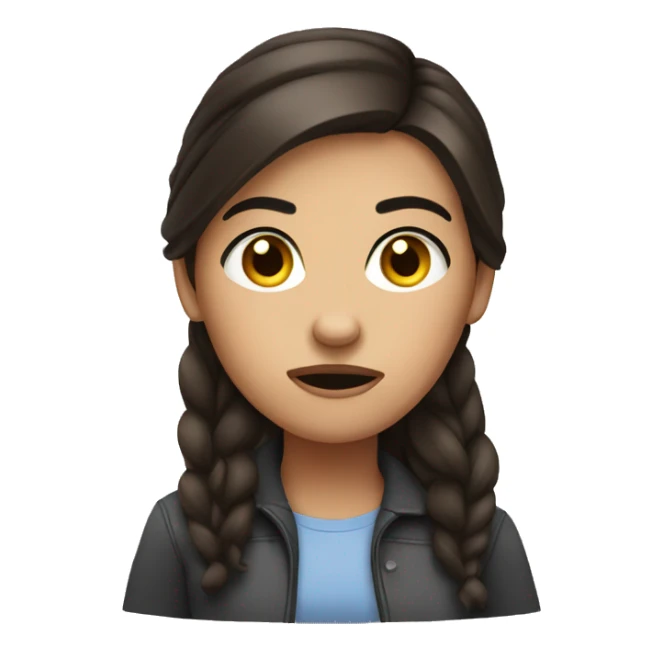 annoyed brunette girl sticker