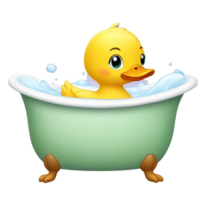 a cute little ducky in a bathtub sticker