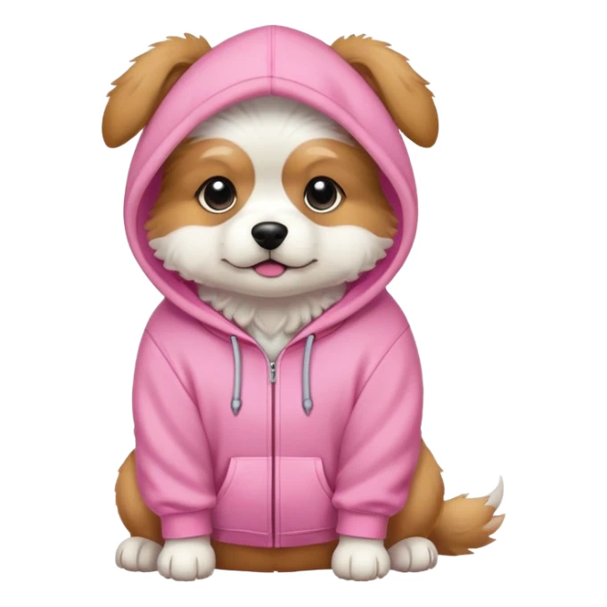 Dog wearing a hoodie pink  sticker