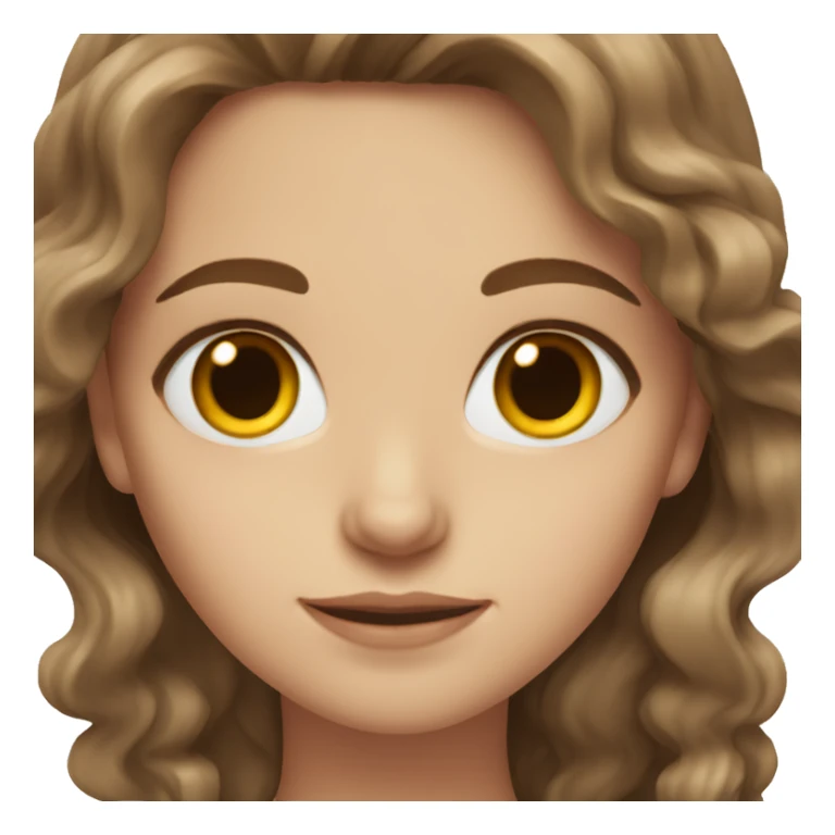 white girl with wavy brown hair and brown eyes sticker