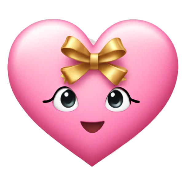 cute pink heart with gold bow sticker