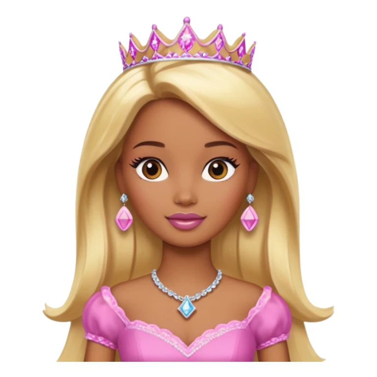 Brown skin blonde hair barbie princess  sticker