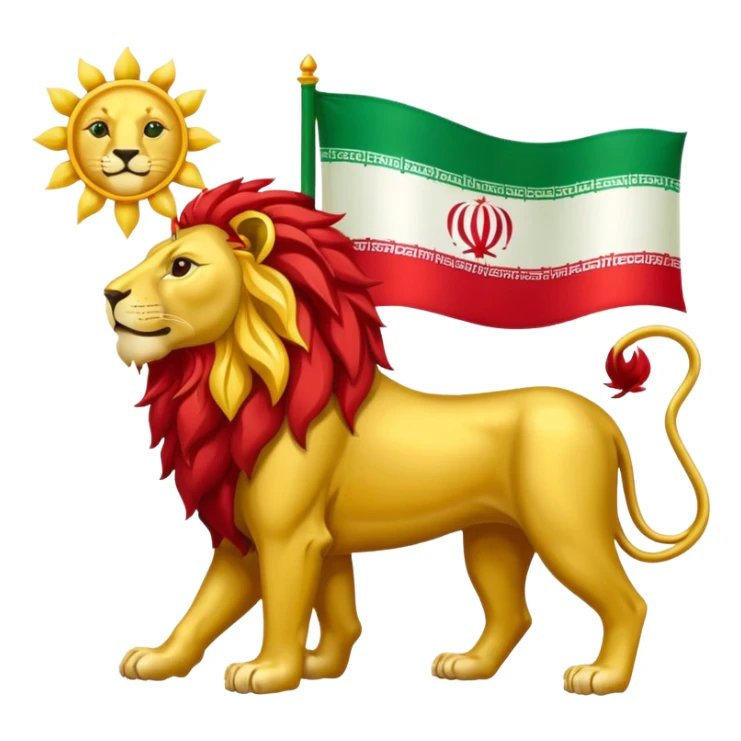 Iran lion and sun flag sticker