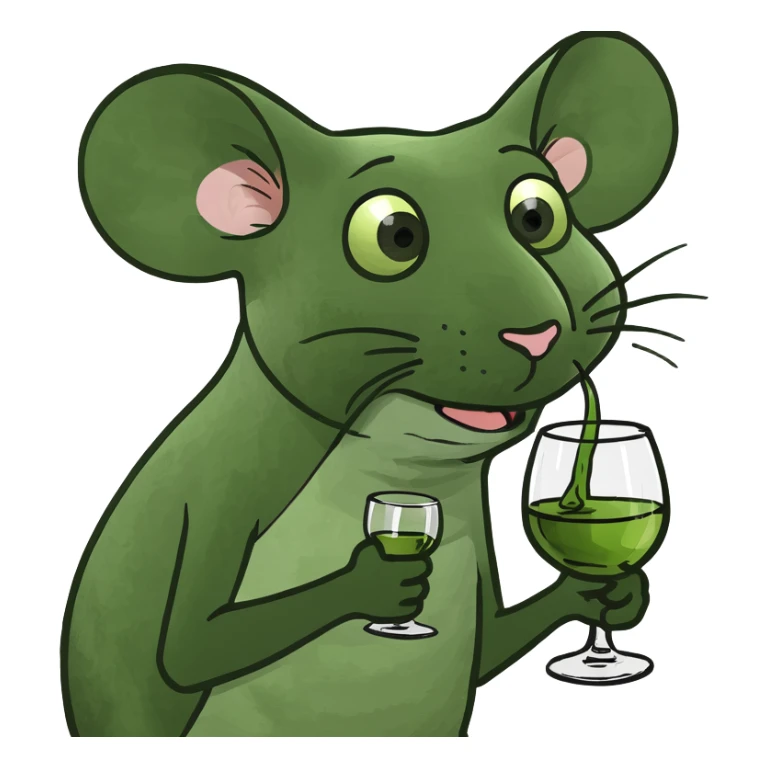 mouse with glass of vine sticker