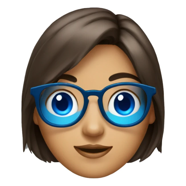 Filles brune avec des yeux bleus et des lunettes  sticker