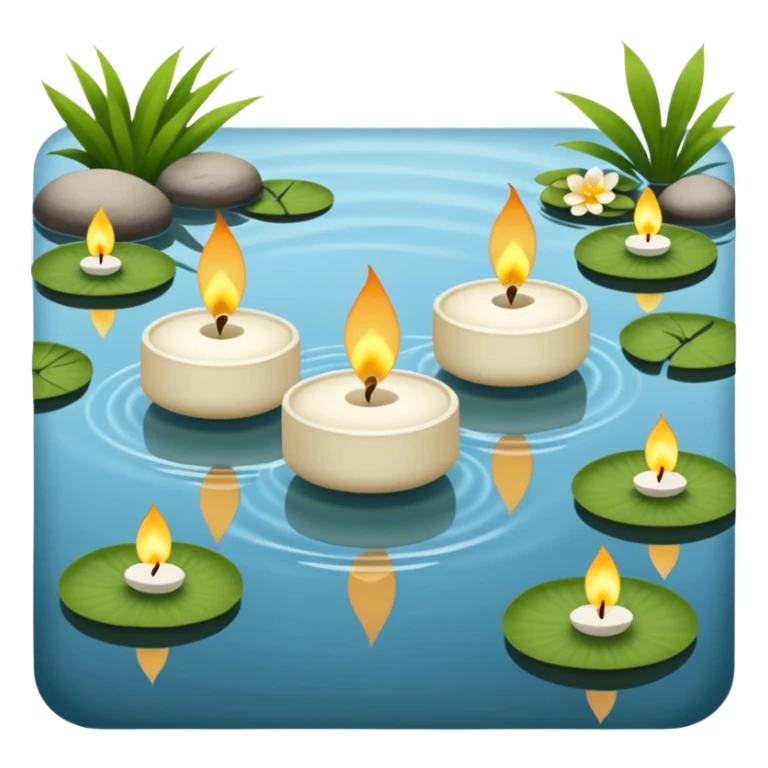 Small tea Candles floating on a pond zen Japanese garden  sticker