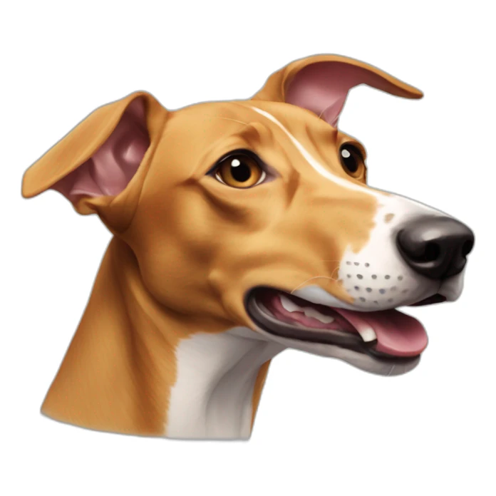 podenco with a flipper in the mouth sticker